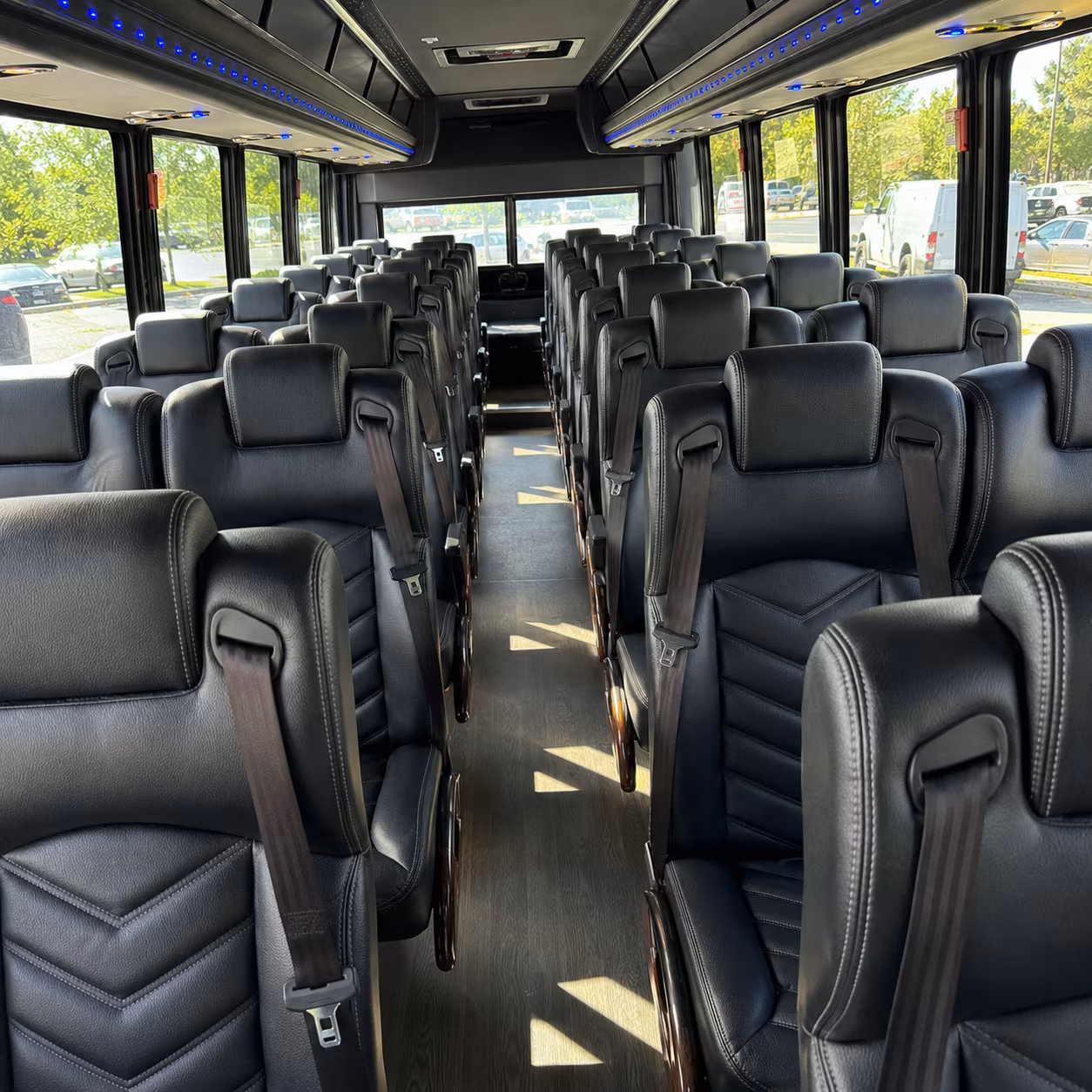 asheville 28 passenger minibus inside