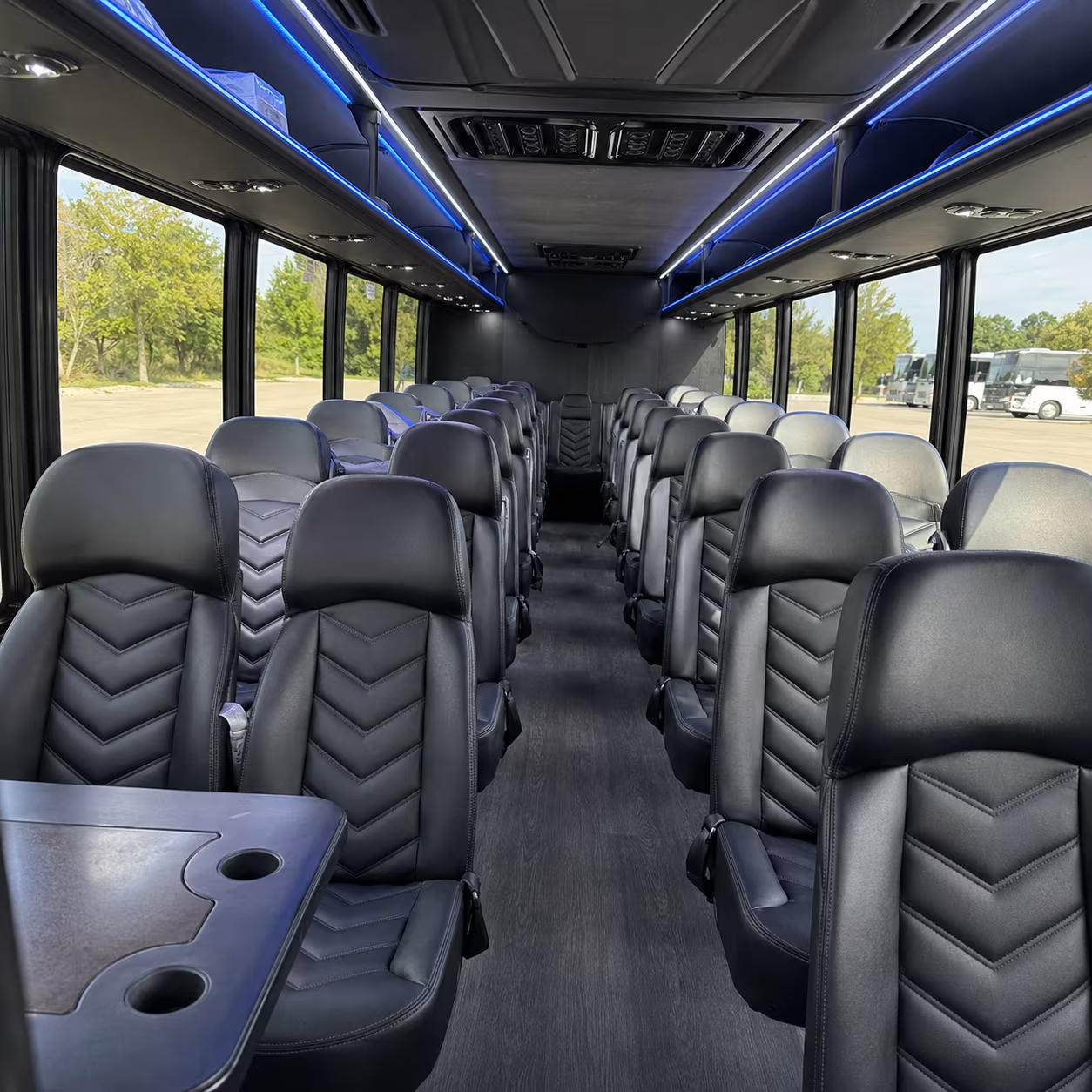 asheville 28 passenger minibus interior