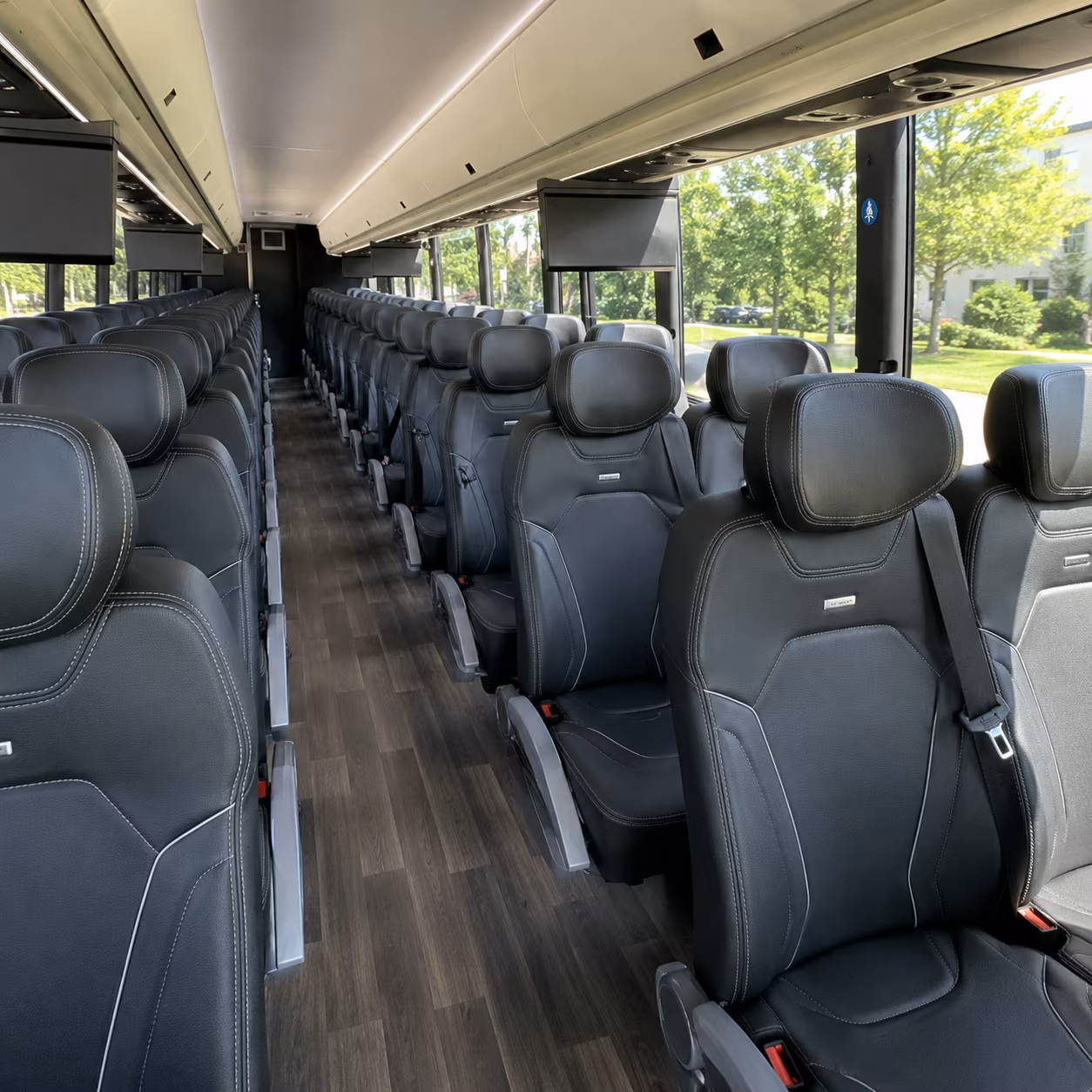 asheville 56 passenger charter bus inside