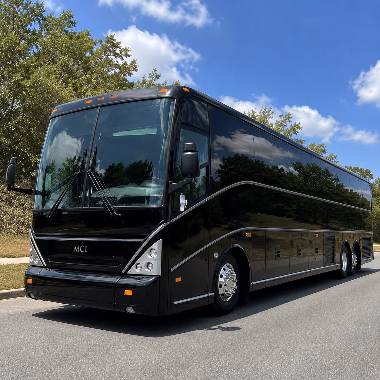 asheville 56 passenger charter bus