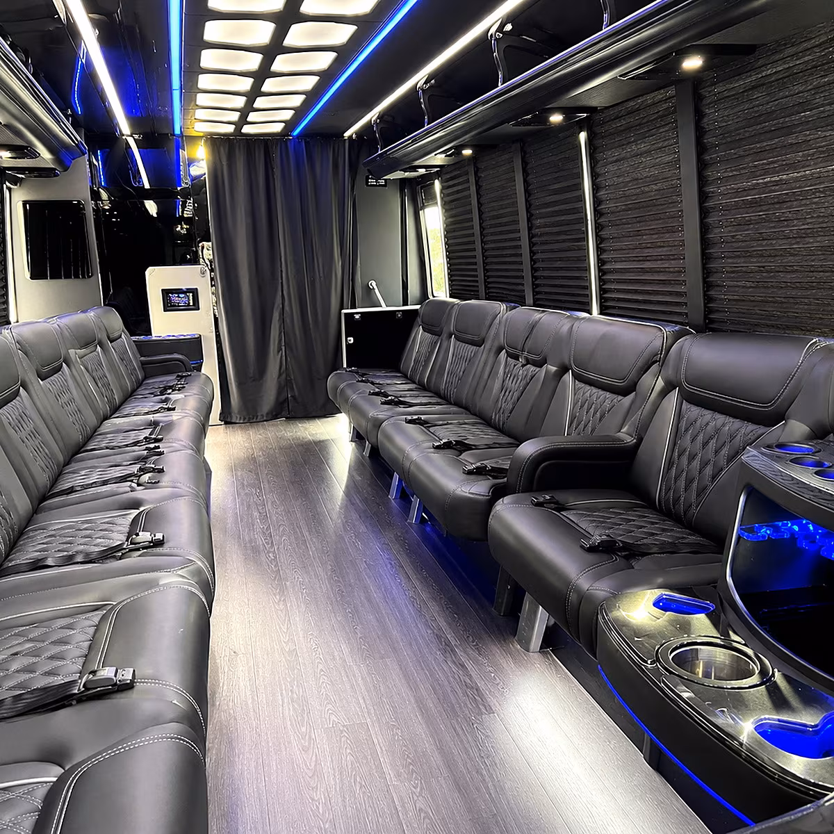 asheville party bus rental interior